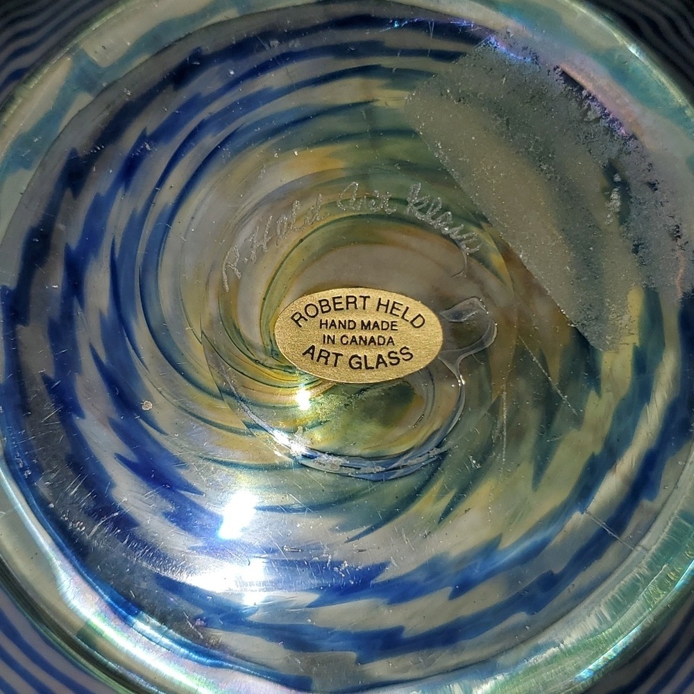 Robert Held Art Glass Centerpiece Bowl Signed - Picture 6 of 10